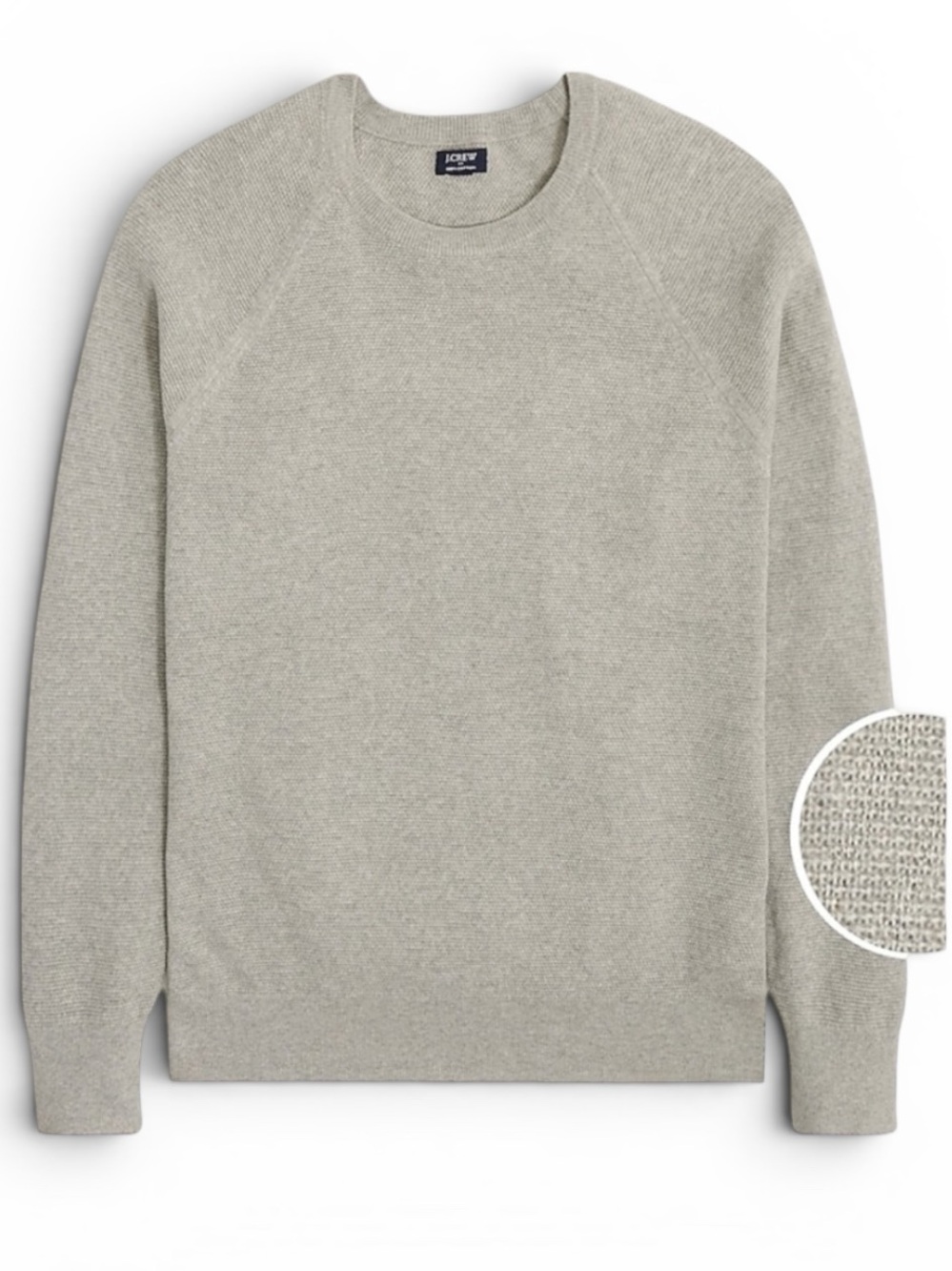 J.Crew Mens Heather Gray Seed Stitch Cotton Crewneck Light Sweater NWT XXL